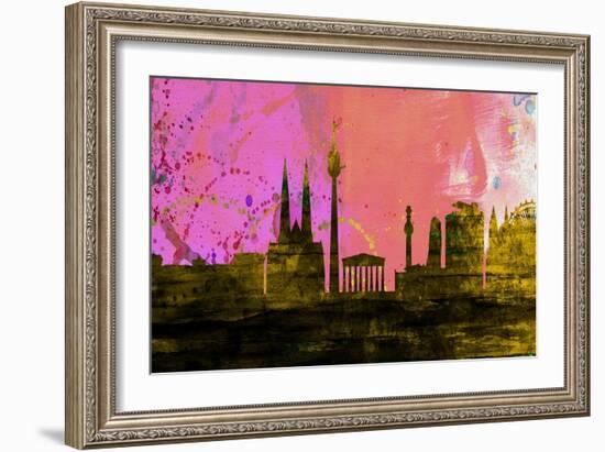 Vienna City Skyline-NaxArt-Framed Art Print