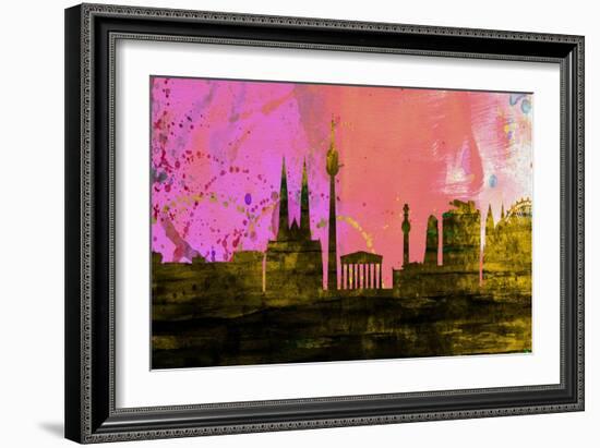 Vienna City Skyline-NaxArt-Framed Art Print