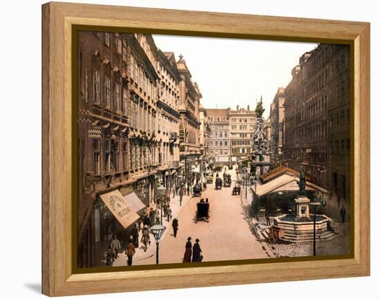 Vienna in 1901. Der Graben. Photochrome-Anonymous Anonymous-Framed Premier Image Canvas