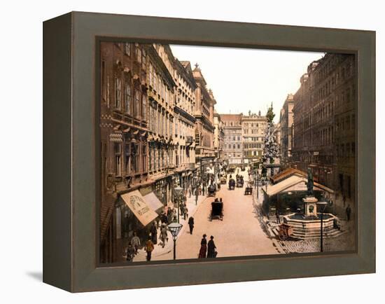 Vienna in 1901. Der Graben. Photochrome-Anonymous Anonymous-Framed Premier Image Canvas