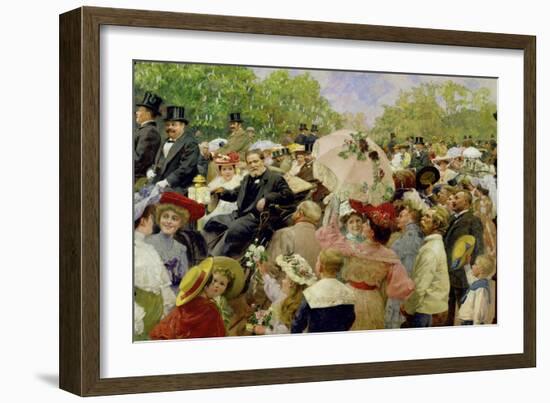 Vienna Lord Mayor Karl Lueger riding in his coach during the flower-corso in the Vienna Prater1904-Wilhelm Gause-Framed Giclee Print