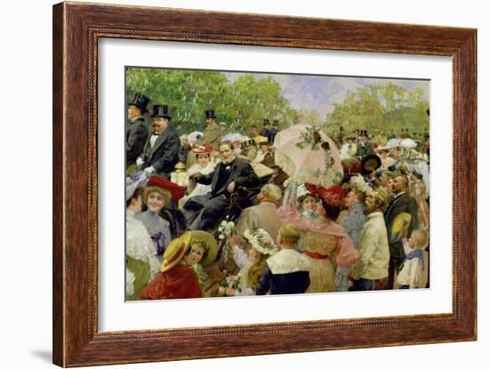 Vienna Lord Mayor Karl Lueger riding in his coach during the flower-corso in the Vienna Prater1904-Wilhelm Gause-Framed Giclee Print