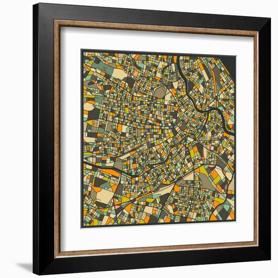 Vienna Map-Jazzberry Blue-Framed Art Print