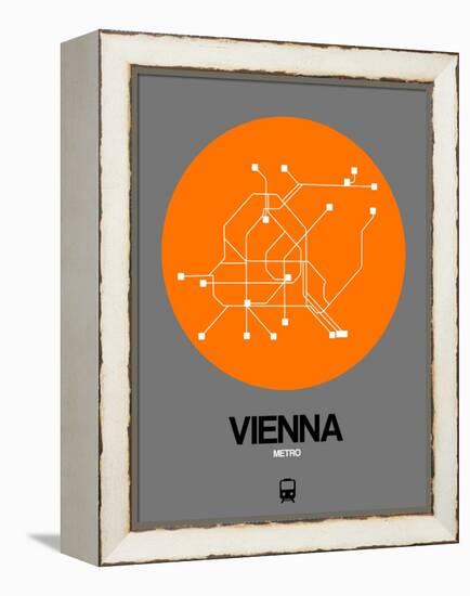 Vienna Orange Subway Map-NaxArt-Framed Stretched Canvas