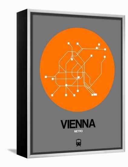 Vienna Orange Subway Map-NaxArt-Framed Stretched Canvas