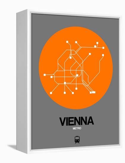 Vienna Orange Subway Map-NaxArt-Framed Stretched Canvas