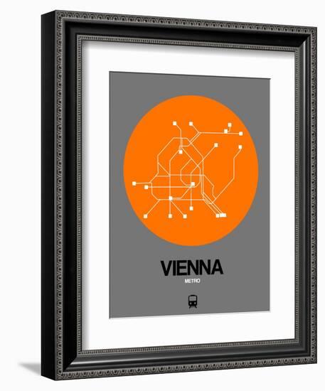 Vienna Orange Subway Map-NaxArt-Framed Art Print