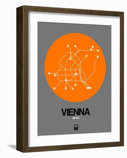 Vienna Orange Subway Map-NaxArt-Framed Art Print