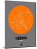 Vienna Orange Subway Map-NaxArt-Mounted Art Print
