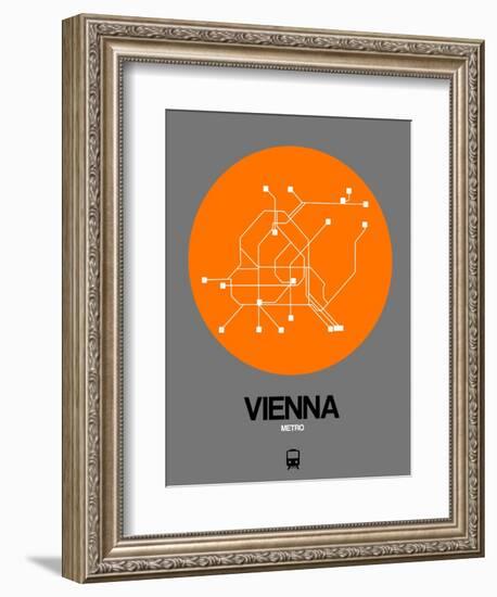 Vienna Orange Subway Map-NaxArt-Framed Art Print