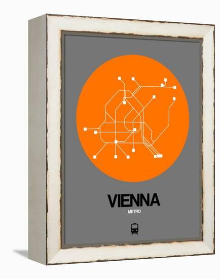 Vienna Orange Subway Map-NaxArt-Framed Stretched Canvas