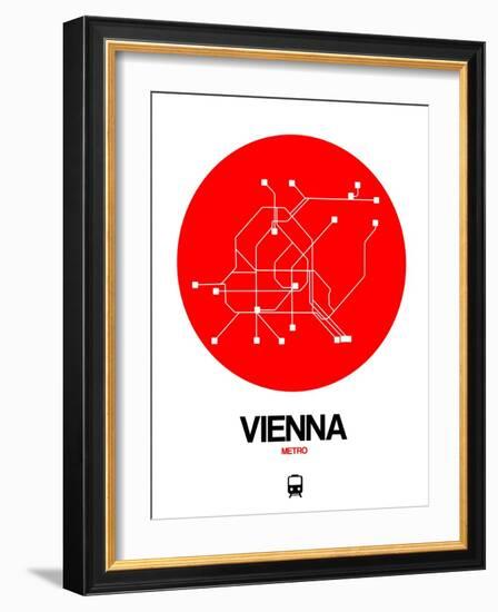 Vienna Red Subway Map-NaxArt-Framed Art Print