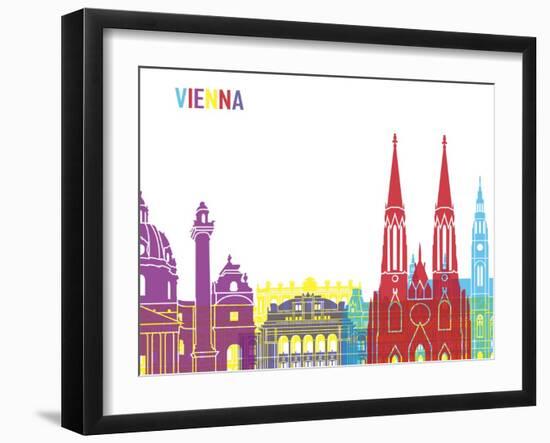 Vienna Skyline Pop-paulrommer-Framed Art Print