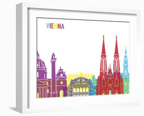 Vienna Skyline Pop-paulrommer-Framed Art Print