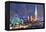 Vienna Skyline with St Stephan at Night-Markus Bleichner-Framed Stretched Canvas