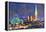 Vienna Skyline with St Stephan at Night-Markus Bleichner-Framed Stretched Canvas