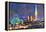 Vienna Skyline with St Stephan at Night-Markus Bleichner-Framed Stretched Canvas