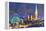 Vienna Skyline with St Stephan at Night-Markus Bleichner-Framed Stretched Canvas