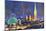Vienna Skyline with St Stephan at Night-Markus Bleichner-Mounted Art Print