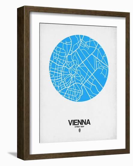 Vienna Street Map Blue-NaxArt-Framed Art Print