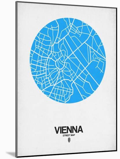 Vienna Street Map Blue-NaxArt-Mounted Art Print