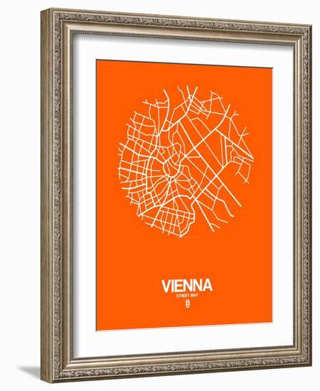 Vienna Street Map Orange-NaxArt-Framed Art Print