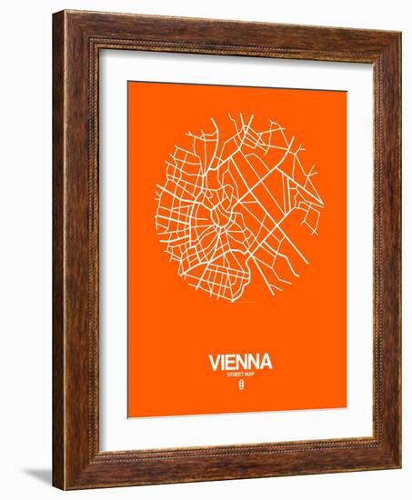 Vienna Street Map Orange-NaxArt-Framed Art Print