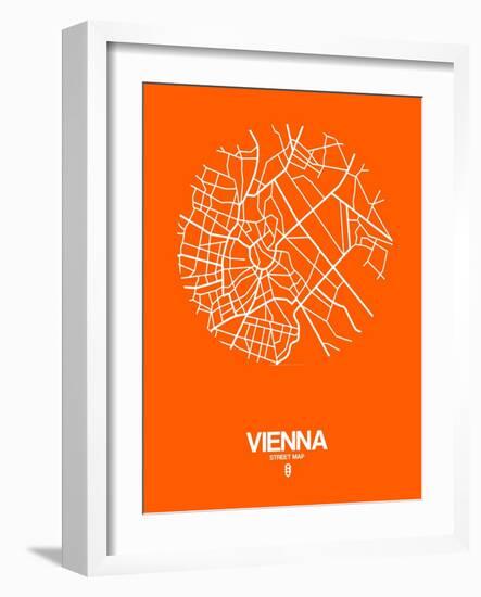 Vienna Street Map Orange-NaxArt-Framed Art Print