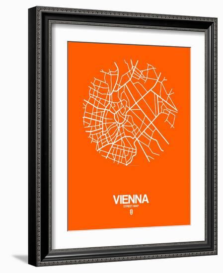 Vienna Street Map Orange-NaxArt-Framed Art Print