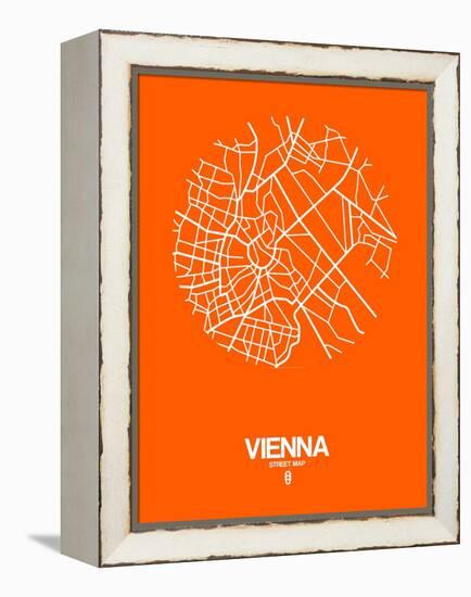 Vienna Street Map Orange-NaxArt-Framed Stretched Canvas