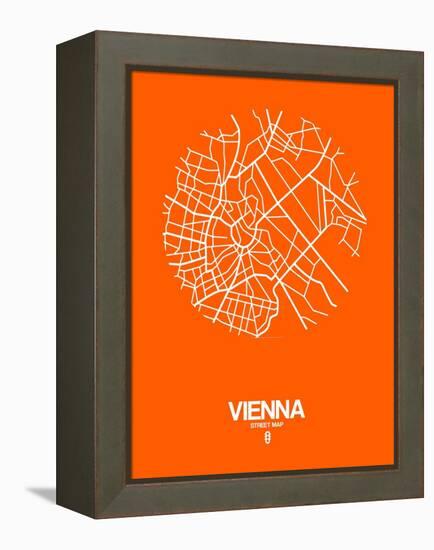 Vienna Street Map Orange-NaxArt-Framed Stretched Canvas