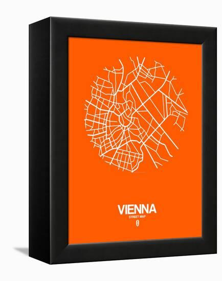 Vienna Street Map Orange-NaxArt-Framed Stretched Canvas