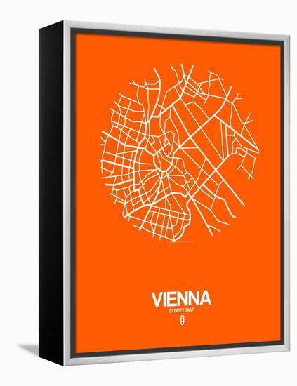 Vienna Street Map Orange-NaxArt-Framed Stretched Canvas