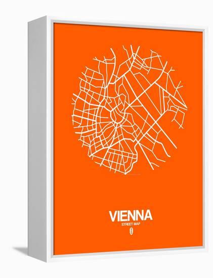 Vienna Street Map Orange-NaxArt-Framed Stretched Canvas