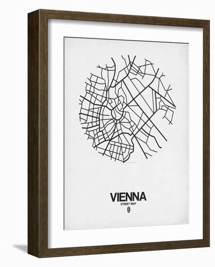 Vienna Street Map White-NaxArt-Framed Art Print