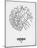 Vienna Street Map White-NaxArt-Mounted Art Print