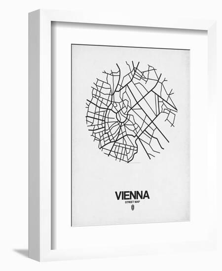 Vienna Street Map White-NaxArt-Framed Art Print