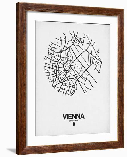 Vienna Street Map White-NaxArt-Framed Art Print