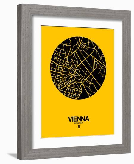 Vienna Street Map Yellow-NaxArt-Framed Art Print