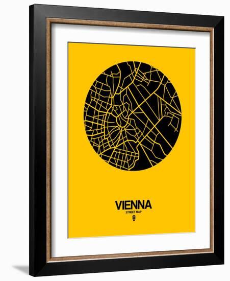 Vienna Street Map Yellow-NaxArt-Framed Art Print