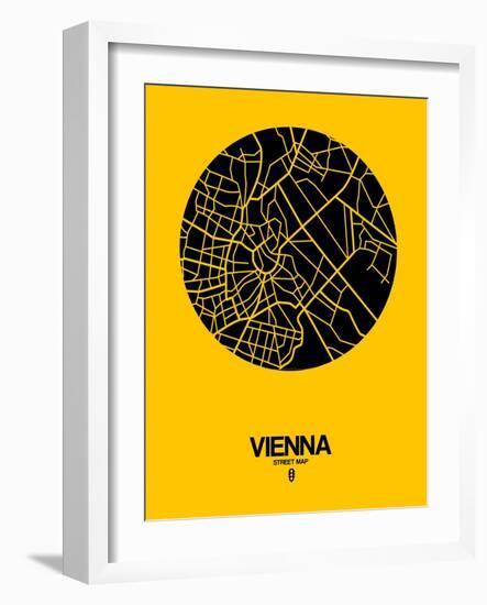 Vienna Street Map Yellow-NaxArt-Framed Art Print