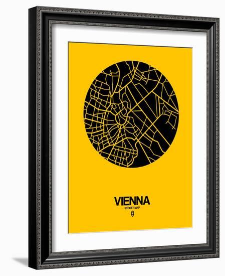 Vienna Street Map Yellow-NaxArt-Framed Art Print