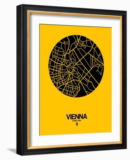 Vienna Street Map Yellow-NaxArt-Framed Art Print