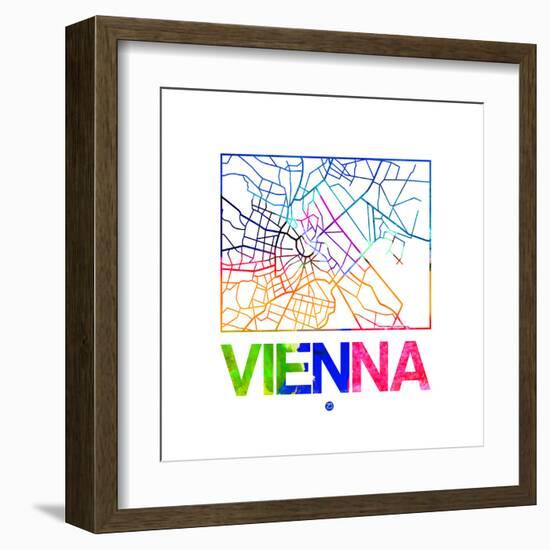 Vienna Watercolor Street Map-NaxArt-Framed Art Print