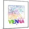 Vienna Watercolor Street Map-NaxArt-Mounted Art Print