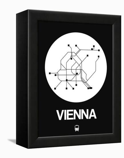 Vienna White Subway Map-NaxArt-Framed Stretched Canvas