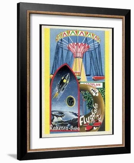 Viennese Fun Fair, Historical Post Card-Detlev Van Ravenswaay-Framed Photographic Print