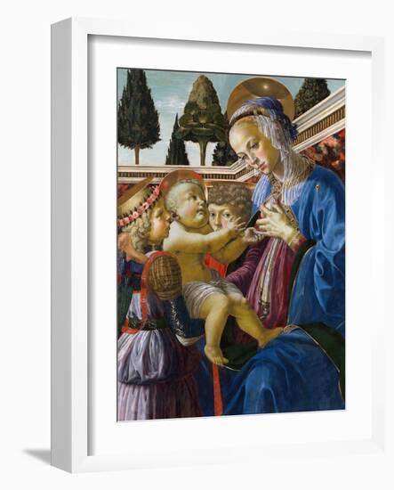 Vierge a L'enfant Avec Deux Anges  Peinture D'andrea Del Verrocchio (1437-1488) 1467-1469 Londres-Andrea del Verrocchio-Framed Giclee Print