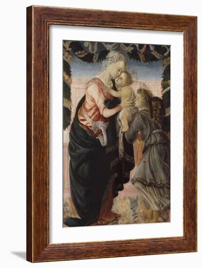 Vierge à l'Enfant soutenu par un ange-Sandro Botticelli-Framed Giclee Print