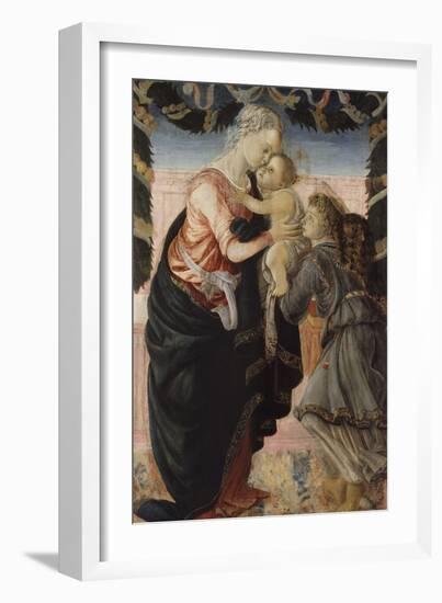 Vierge à l'Enfant soutenu par un ange-Sandro Botticelli-Framed Giclee Print